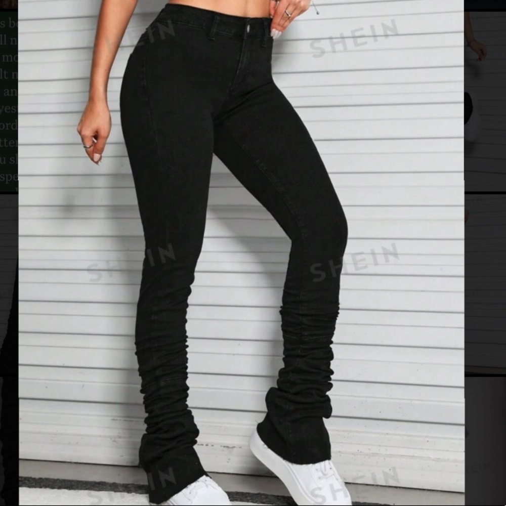 Stacked Fitted Jeans